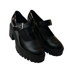 GBG Los Angeles Black Patent Platform Mary Janes